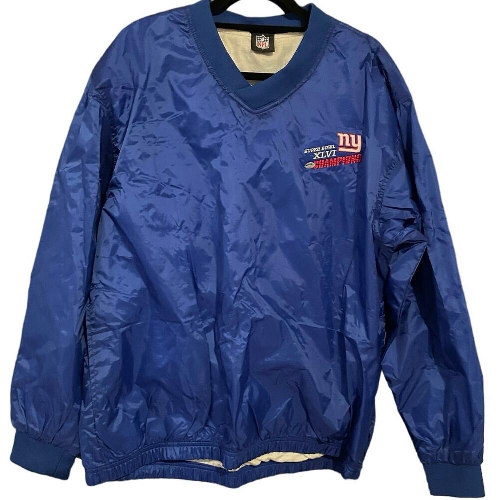Super Bowl XVI Champions New York Giants 2012 Windbreaker Pullover Adult Large